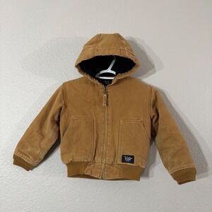 Walls Kids 6/7 Blizzard Pruf Hooded Work Jacket Brown Canvas W35001WEBW